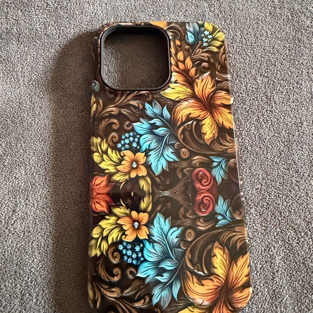 Floral Pattern Phone Case - Multicolor